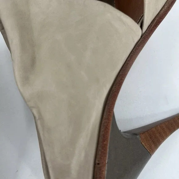 Anthropologie Leifsdottir Jenni Taupe Italian Leather Heels Size 41 EUR 10.5 US - Picture 10 of 13